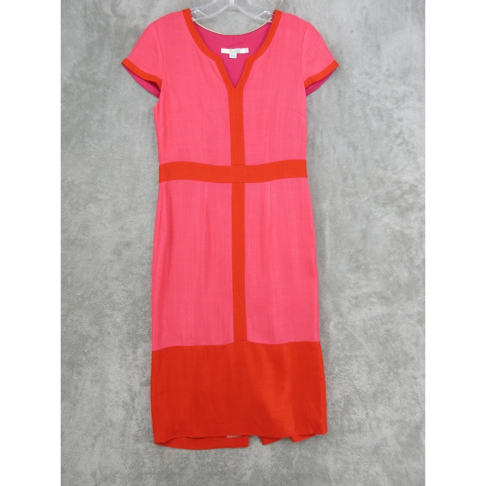 Boden Dress Womens Size 4 Tall Jeanette Ottoman Azalea Midi Mod Retro Office